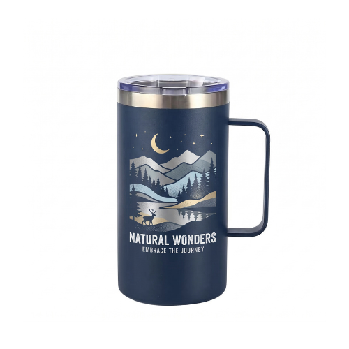 20 oz Stainless Steel Tumbler with Handle, Double-Wall Insulated Travel Cup for Wholesale and Custom Branding